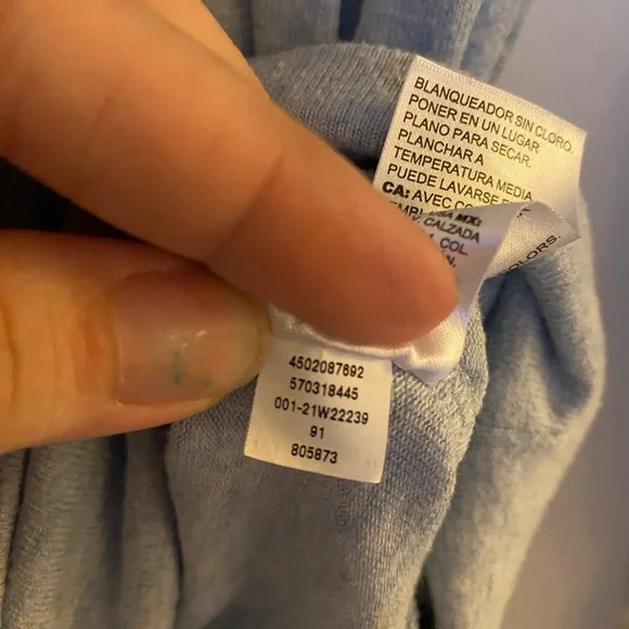 White House Black Market WHBM Blue Grey Wrap Front Sweater, Long Sleeves, SM - Picture 8 of 10